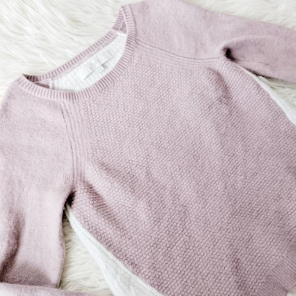 LOFT Colorblock Chunky Wool Knit Top Size Medium - Picture 3 of 6